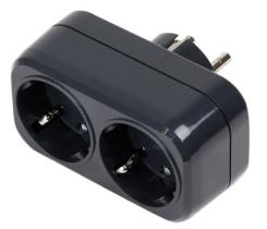 MIRKA 8999295111 - MIRKA ADAPTADOR ELéCTRICO 2 TOMAS 230V EU, NEGRO