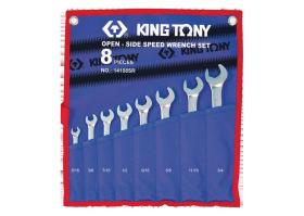KING TONY 14108SR - JUEGO DE 8 LLAVES COMBINADAS SPEEDOPEN CON FIJA 5/16'-3'