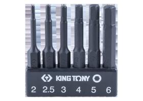 KING TONY 1004A6HQ - JUEGO DE PUNTAS 1/4' HEXAGONAL - 6 PIEZAS