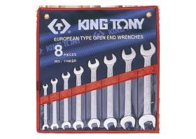 KING TONY 1108SR - ESTUCHE DE 8 LLAVES FIJAS PULGADAS 1/4'X5/16' - 13/16'X7/