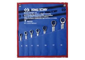 KING TONY 122A07MRN01 - JUEGO LLAVES COMBINADAS CON CARRACA REVERSIBLES - 7 PZAS