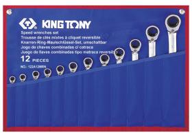 KING TONY 122A12MRN - JUEGO LLAVES COMBINADAS CON CARRACA REVERSIBLES 8-24MM - 12