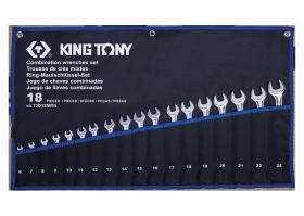KING TONY 12D18MRN - ESTUCHE DE LLAVES COMBINADAS ULTRA LIGERAS 6-24MM - 18 PZAS