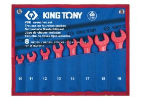 KING TONY 12FVE08MRN - ESTUCHE DE LLAVES FIJAS AISLADAS - 8 PIEZAS (10.11.12.13.14.