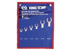 KING TONY 1306MRN - ESTUCHE DE 6 LLAVES PARA RACORES 8X10-19X22 - 6 PZAS
