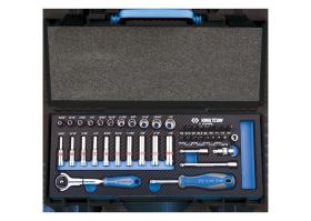 KING TONY 2044SRE - COFRE DE VASOS Y ACCESORIOS 1/4' BI HEXAGONAL  EVAWAVE - 44