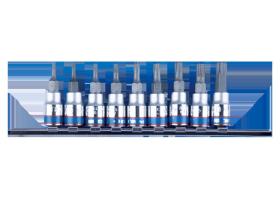 KING TONY 2109PR - JUEGO DE VASOS 1/4' TORX SOBRE RAIL  - 9PIEZAS