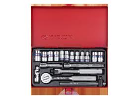 KING TONY 2518MR01 - COFRE DE VASOS Y ACCESORIOS 1/4' HEXAGONAL 12 PIEZAS