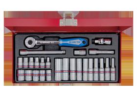 KING TONY 2526SR02 - COFRE DE VASOS Y ACCESORIOS 1/4' PULGADAS- 26PZAS