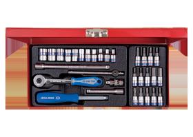 KING TONY 2531MR03 - CAJA DE VASOS Y ACCESORIOS 1/4' - 31PZAS