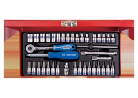 KING TONY 2539MR01 - CAJA DE VASOS Y ACCESORIOS 1/4' - 39PZAS