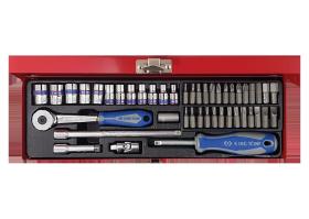 KING TONY 2545MR10 - CAJA DE VASOS Y ACCESORIOS 1/4' - 45PZAS