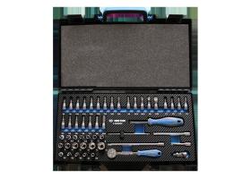KING TONY 2550MRE - COFRE DE VASOS Y ACCESORIOS 1/4' HEXAGONAL  EVAWAVE - 50 PI