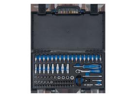 KING TONY 2572MRE - COFRE DE VASOS Y ACCESORIOS 1/4' EVAWAVE - 72 PIEZAS