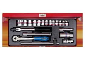 KING TONY 3020SR01 - COFRE DE VASOS 3/8' BI-HEXAGONALES 1/4'-1/8' - 20 PZAS