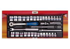 KING TONY 3036CR02 - COFRE VASOS 3/8' BI-HEXAGONALES - 36PZAS