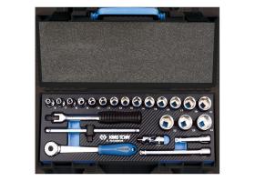 KING TONY 3523MRE09 - COFRE DE VASOS Y ACCESORIOS 3/8' HEXAGONAL EVAWAVE - 23 PIè