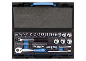 KING TONY 3523MRE10 - COFRE DE VASOS Y ACCESORIOS 3/8' HEXAGONAL EVAWAVE - 23 PIè
