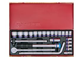 KING TONY 4024MR - COFRE 1/2' VASOS BI-HEXAGONALES Y ACCESORIOS - 24PZAS