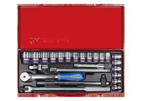 KING TONY 4026MR04 - COFRE VASOS 1/2' CARRACA 72 DIENTES - 24PZAS