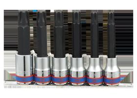 KING TONY 4116PR - JUEGO DE VASOS 1/2' CON PUNTAS RIBE M9-M16 - 6PZAS