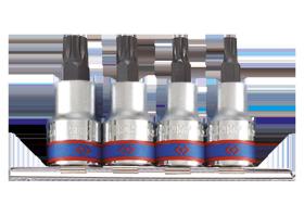KING TONY 4126PR - JUEGO DE VASOS CORTOS 1/2' PLINE M6-M12 - 4PZAS