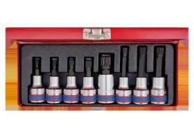 KING TONY 4128PR - COFRE VASOS 1/2'  CON PUNTA XZN LARGA Y CORTA- 8PZAS