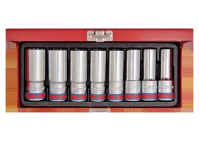 KING TONY 4208SR - COFRE VASOS LARGOS 1/2' PULAGADA - 8PZAS