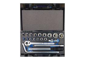 KING TONY 4321MRE - CAJA DE VASOS 1/2' CON ACCESORIOS - 21PIEZAS