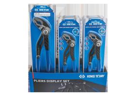 KING TONY 43912GP1 - EXPOSITOR DE 12 ALICATES MULTITOMAS CON PUSH BUTTON