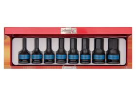 KING TONY 4418MP - COFRE DE VASOS CON PUNTA 1/2 DE IMPACTO HEXAGONAL 8 PIEZAS