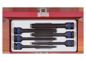 KING TONY 4476MP - COFRE VASOS DE IMPACTO LARGOS 1/2' CON PUNTA HEXAGONAL - 6P