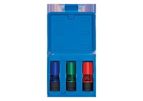 KING TONY 44905MP - JUEGO VASOS LARGOS DE IMPACTO 1/2' 17-19-21MM LLANTA ALUM -