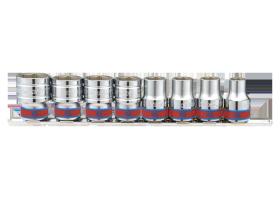 KING TONY 4510SR - JUEGO VASOS 1/2' HEXAGONALES PULGADAS 3/8'-7/8' - 8 PZAS