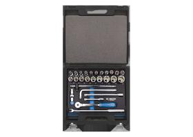 KING TONY 4527MRE01 - COFRE DE VASOS Y ACCESORIOS 1/2' HEX EVAWAVE - 27 PIEZAS