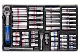 KING TONY 92548CR - TERMOFORMADO 1/4' EN PULGADAS Y MM 48 PZAS. PARA COFRE