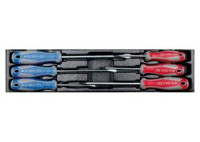 KING TONY 930106MR - TERMOFORMADO 6 DESTORNILLADORES PLANOS Y PHILLIPS