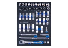 KING TONY 93544MRV - MóDULO ESPUMA + PP 44 PIEZAS VASOS 3/8' Y ACCESORIOS