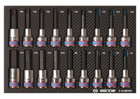 KING TONY 94138PRE - MóDULO ESPUMA + PP 18 PIEZAS VASOS 1/2' TORX Y HEXAGONALES