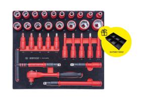 KING TONY 945VE02MRVP - MóDULO VASOS Y ACCESSORIOS AISLADOS 1/2' - 32 PIEZAS+ 84700