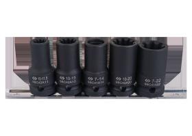KING TONY 9BC4A05MP - JUEGO DE VASOS DE IMPACTO 1/2' 7 O 10 DIENTES - 5 PZAS