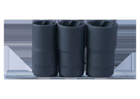 KING TONY 9TD033MR - JUEGO DE 3 VASOS HELICOIDALES 1/2' : 17-19-21MM